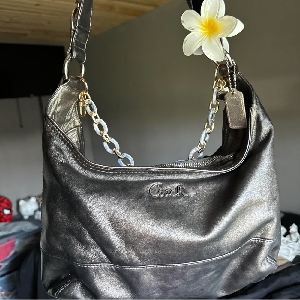 Coach Black Leather Shoulder Bag